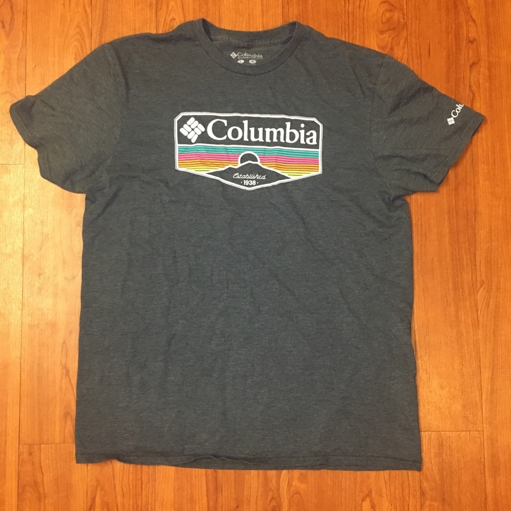Grey COLUMBIA T-Shirt Large